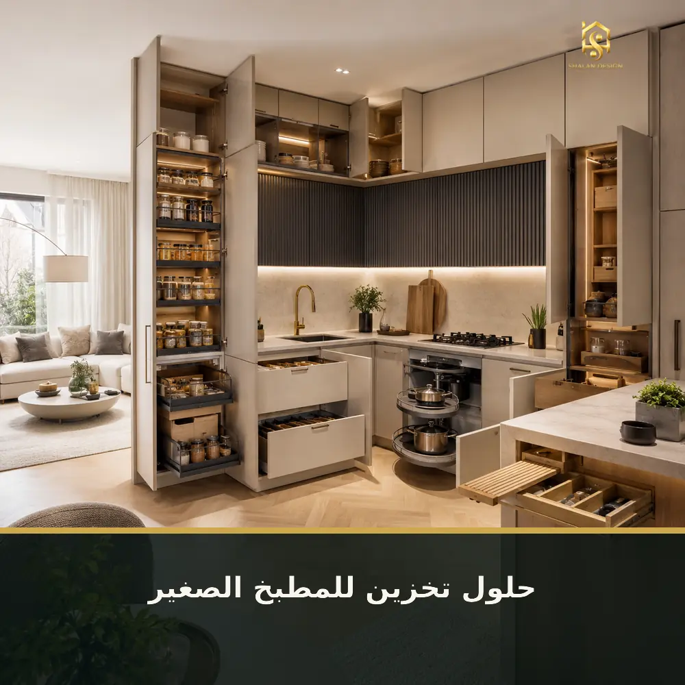 حلول تخزين ذكية للمطبخ الأمريكي صغير المساحة